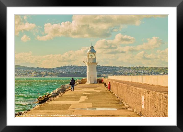 Majestic Lighthouse Amidst Windy Brixham Day Framed Mounted Print by Ian Stone