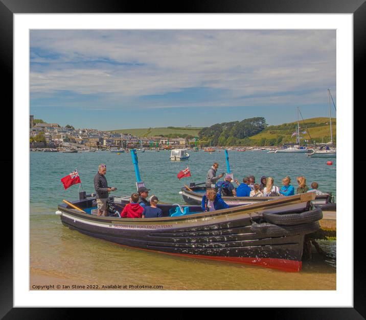 Salcombe Ferry Boats A Bustling Coastal Scene Framed Mounted Print by Ian Stone