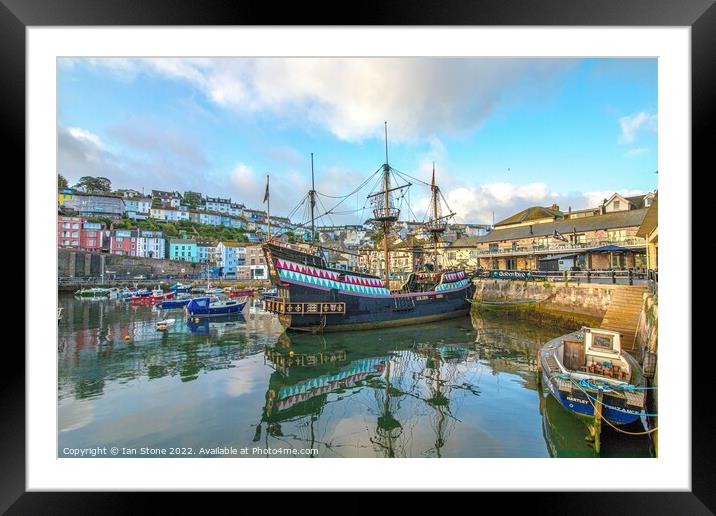Majestic Brixham Harbour Framed Mounted Print by Ian Stone
