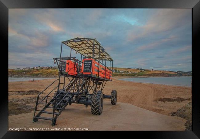 Burgh island sea tractor  Framed Print by Ian Stone