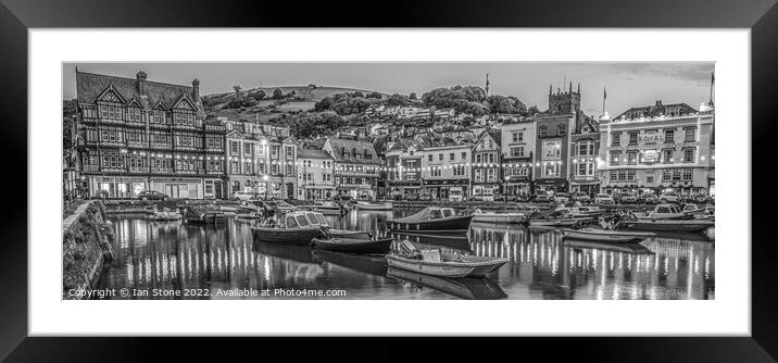 Dartmouth harbour in Monochrome  Framed Mounted Print by Ian Stone