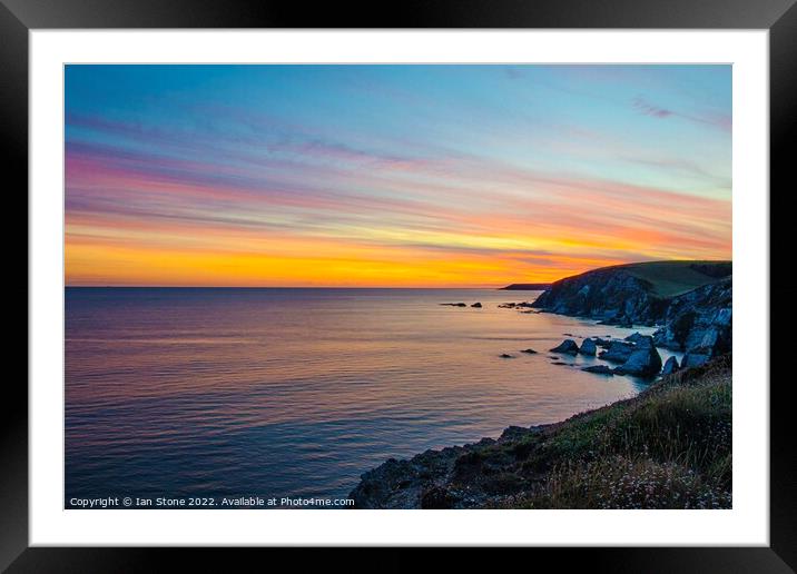 Radiant Sunset at Westcombe Beach Framed Mounted Print by Ian Stone