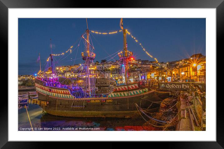 Brixham’s Golden Hind Framed Mounted Print by Ian Stone