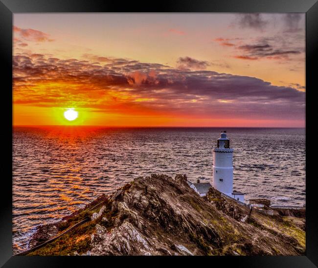 Start Point Lighthouse Sunrise Framed Print by Ian Stone
