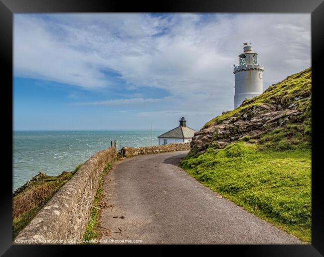A windy day at Start Point  Framed Print by Ian Stone