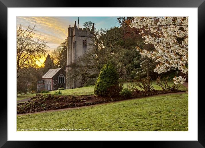 Serene Springtime at Cockington Church Framed Mounted Print by Ian Stone