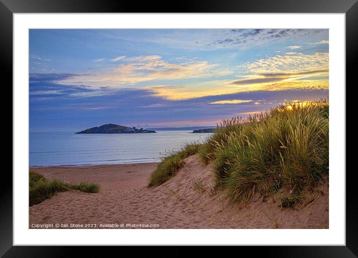 Burgh Island, from Bantham beach. Framed Mounted Print by Ian Stone