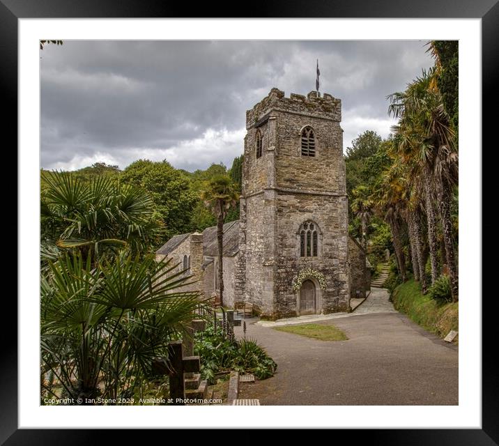 St.Just church in Roseland. Framed Mounted Print by Ian Stone