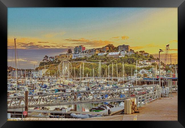 Torquay Harbour Sunrise  Framed Print by Ian Stone