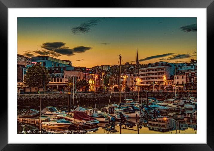 Torquay Harbour sunrise  Framed Mounted Print by Ian Stone