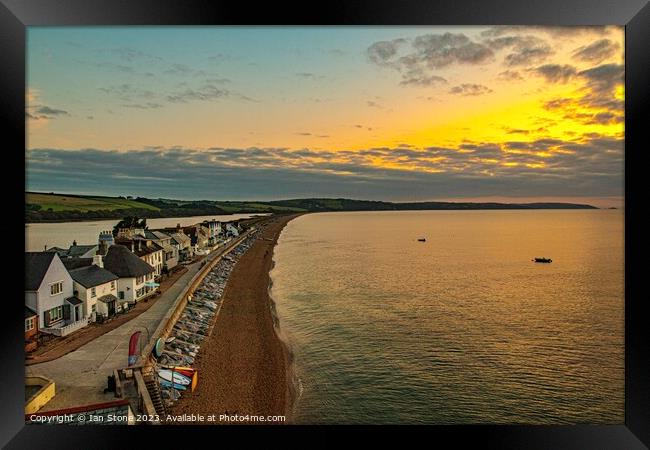 Sunrise at Torcross in Devon  Framed Print by Ian Stone