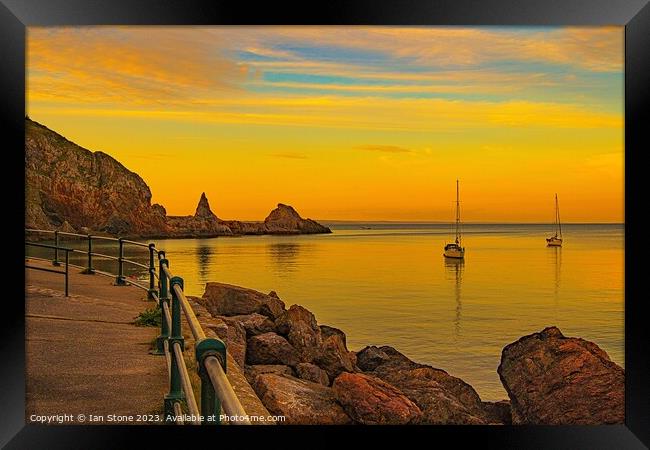 Sunrise at Anstey’s Cove  Framed Print by Ian Stone