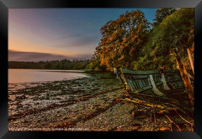Autumn by the River Dart. Framed Print by Ian Stone