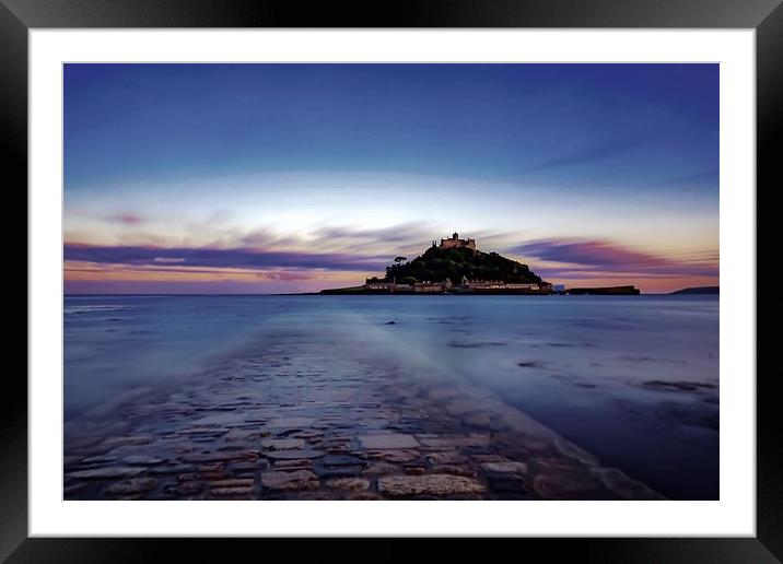 Majestic St Michaels Tidal Causeway at Sunset. Framed Mounted Print by Ian Stone