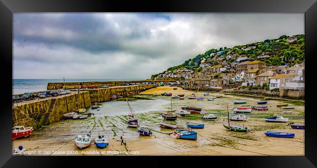 Serenity at Mousehole Harbour Framed Print by Ian Stone
