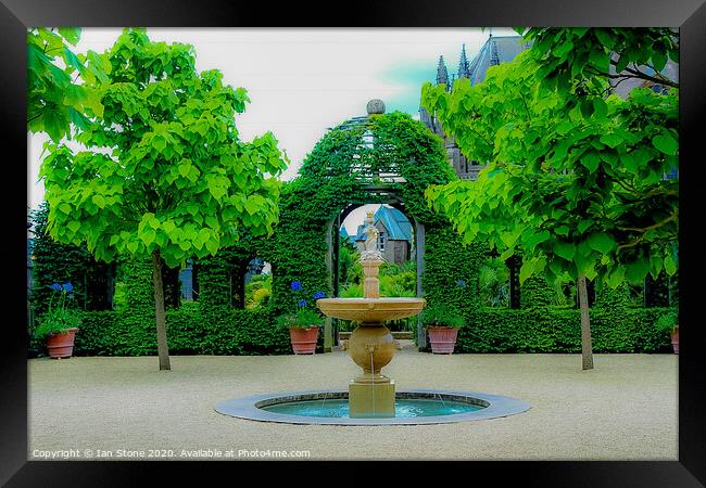 Majestic Fountain in Formal Garden Framed Print by Ian Stone