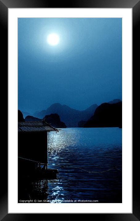 Enchanting Blue Moon over Ha Long Bay Framed Mounted Print by Ian Stone