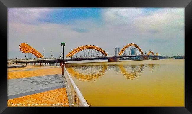 Dragon bridge Vietnam  Framed Print by Ian Stone