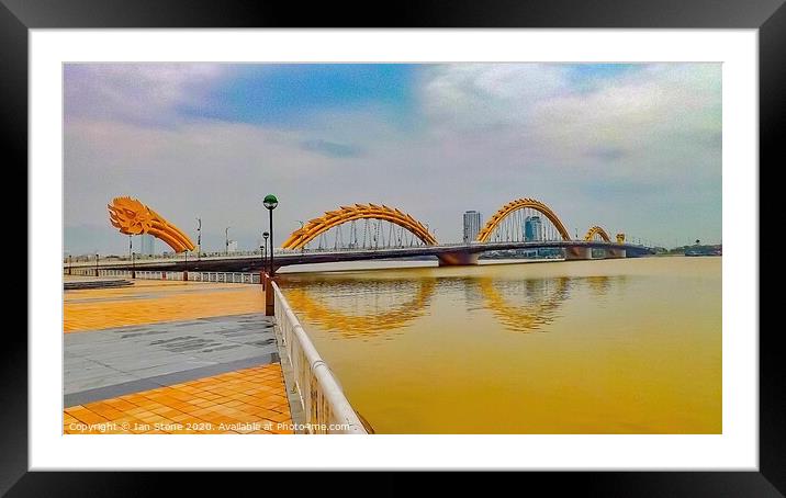 Dragon bridge Vietnam  Framed Mounted Print by Ian Stone