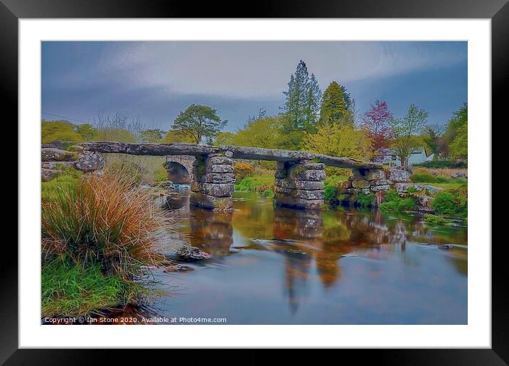 Dartmoor Clapper Bridge Framed Mounted Print by Ian Stone