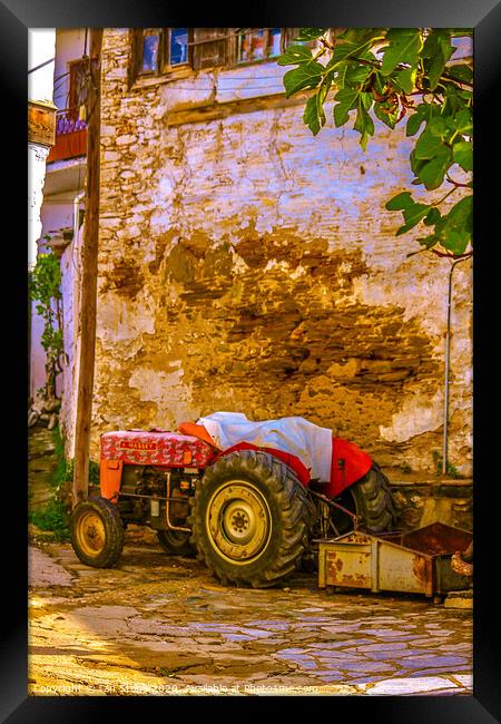Little red tractor  Framed Print by Ian Stone