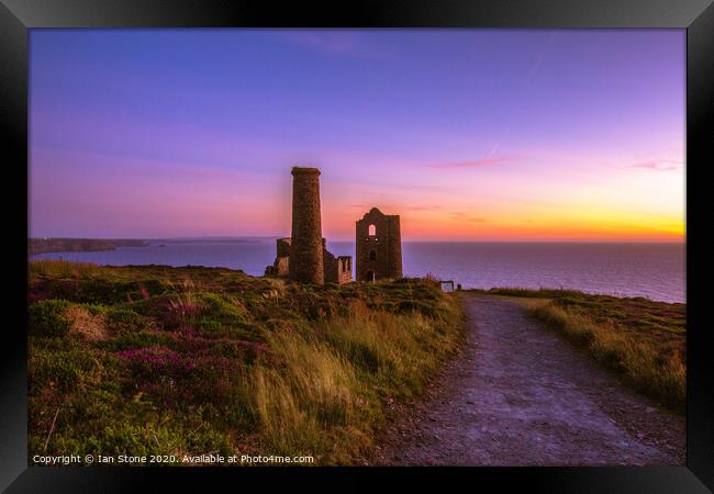 Majestic Sunset over Wheal Coates Framed Print by Ian Stone