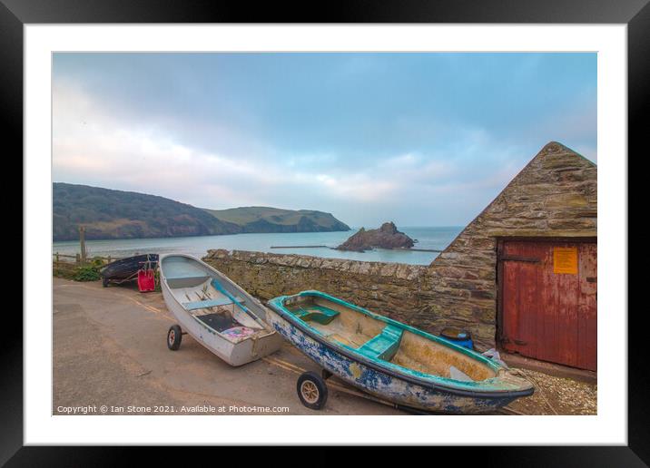 Hope Cove fisherman’s store  Framed Mounted Print by Ian Stone
