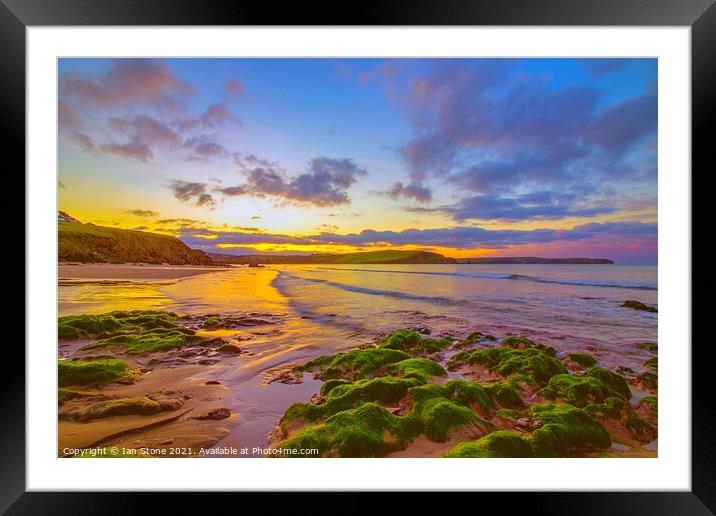 Sunrise at Bigbury on Sea Framed Mounted Print by Ian Stone