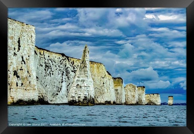 Old Harry Rocks Framed Print by Ian Stone