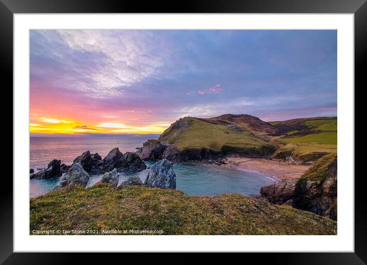 Devon sunset  Framed Mounted Print by Ian Stone