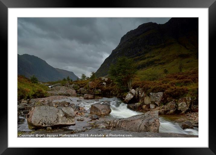 A stormy day in Glencoe, Scottish Highlands Framed Mounted Print by gels designs Photography
