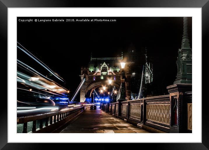 A night on Tower Bridge Framed Mounted Print by Langiano Gabriele