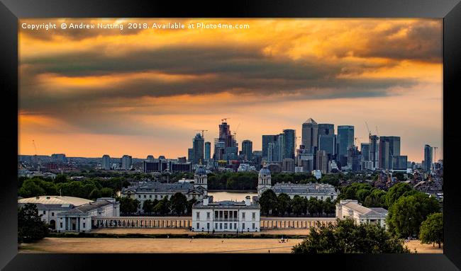 The Old Royal Naval College sunset. Framed Print by Andrew Nutting