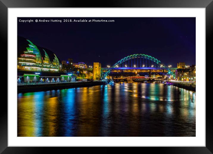 The Tyne Bridge and The Sage Gateshead Framed Mounted Print by Andrew Nutting