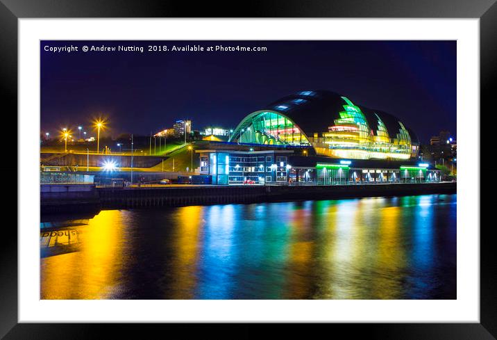 The Sage Gateshead at night. Framed Mounted Print by Andrew Nutting