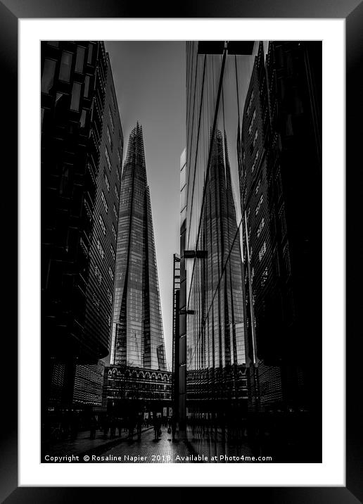 Shard London in black and white Framed Mounted Print by Rosaline Napier