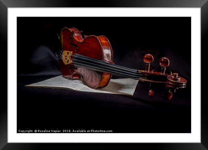 Scottish fiddle Framed Mounted Print by Rosaline Napier