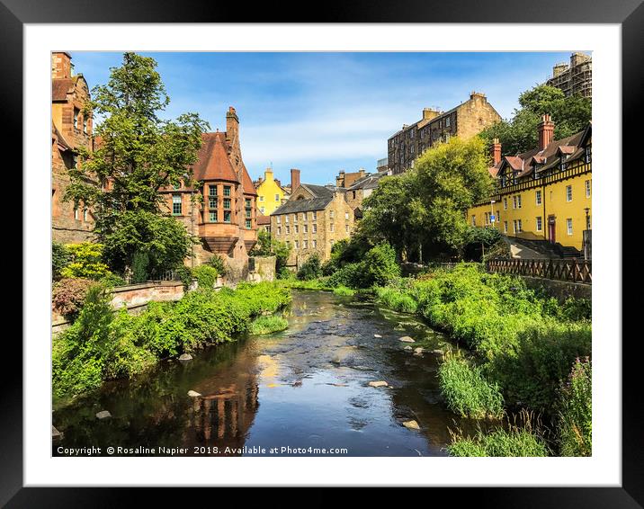 Water of Leith Dean Village Landscape Framed Mounted Print by Rosaline Napier