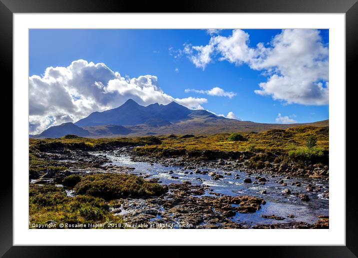 River Sligachan and Cuillins Isle of Skye Framed Mounted Print by Rosaline Napier