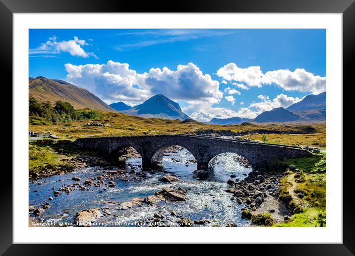 Stone bridge over River Sligachan Isle of Skye Framed Mounted Print by Rosaline Napier