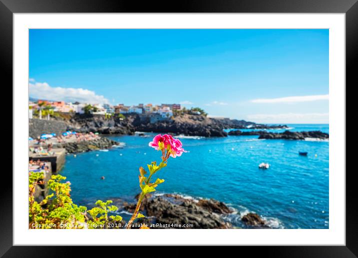 Pink flower and Alcala Framed Mounted Print by Rosaline Napier