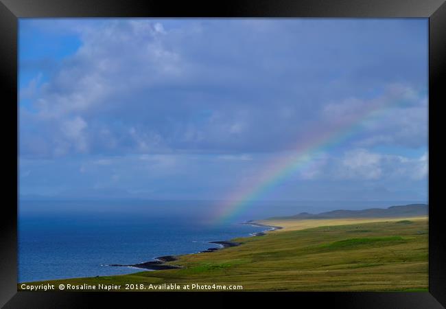 Isle of Skye rainbow Framed Print by Rosaline Napier