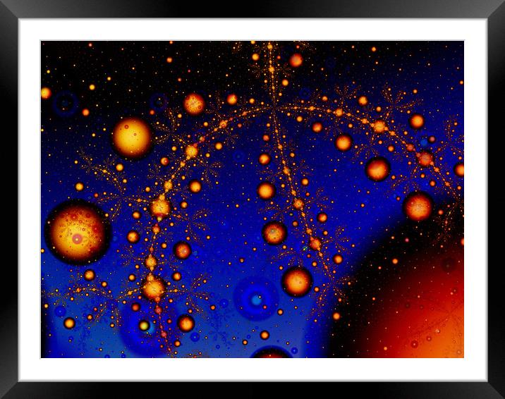 Exploding planets fractal art Framed Mounted Print by Rosaline Napier