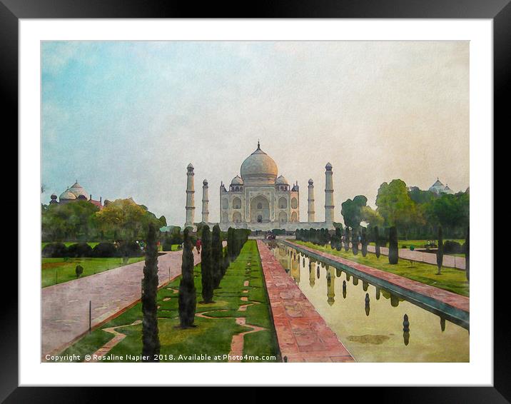Taj Mahal Watercolour Framed Mounted Print by Rosaline Napier