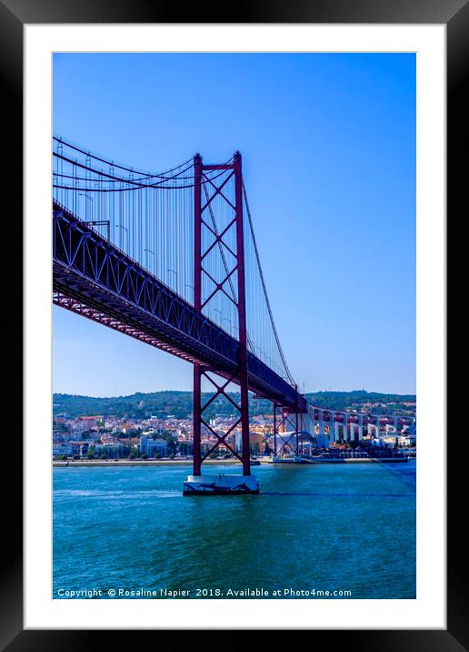 April 25 Bridge Lisbon Framed Mounted Print by Rosaline Napier