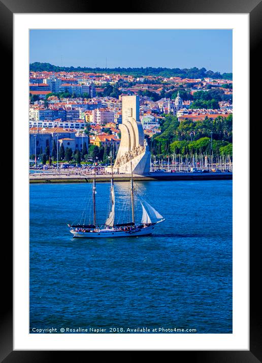 Monument of Discoveries Tagus River Framed Mounted Print by Rosaline Napier
