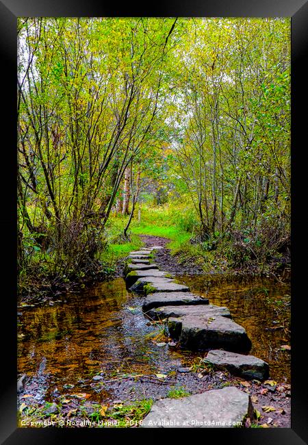 Newtonmore stepping stones Framed Print by Rosaline Napier