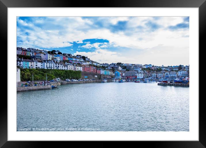 Brixham Harbour Framed Mounted Print by Rosaline Napier