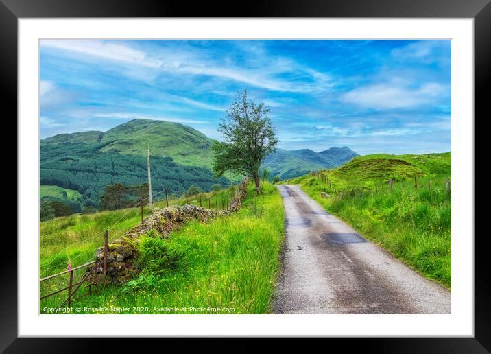 Balquhidder country road Framed Mounted Print by Rosaline Napier