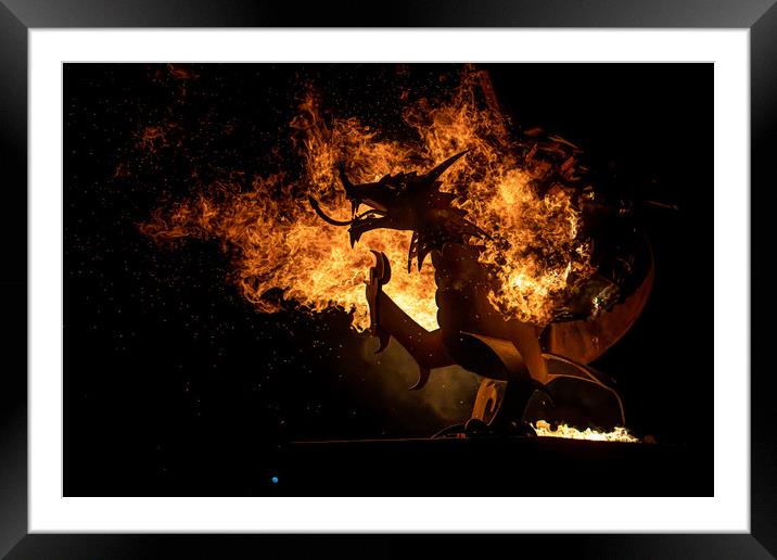 Dragon - Heat and Fire Framed Mounted Print by Mike Evans